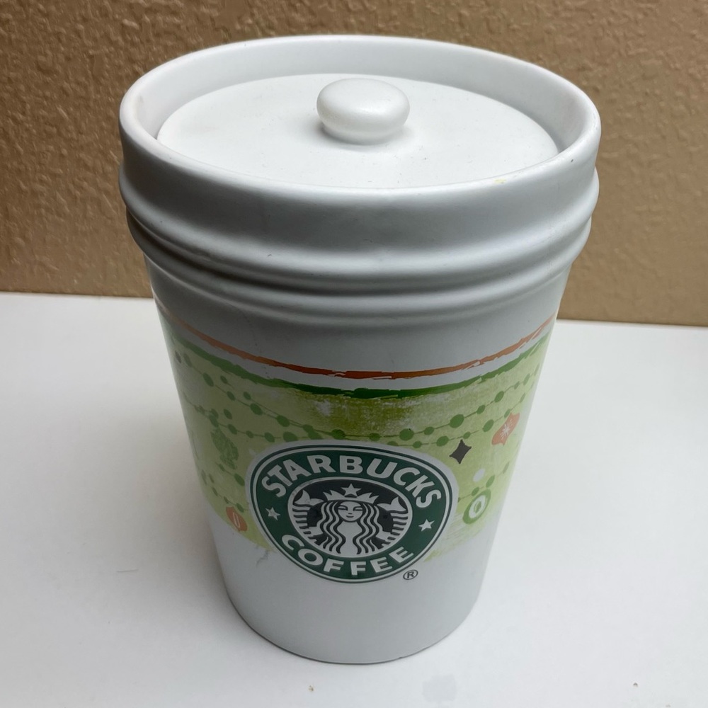 Starbucks ceramic lidded logo canister